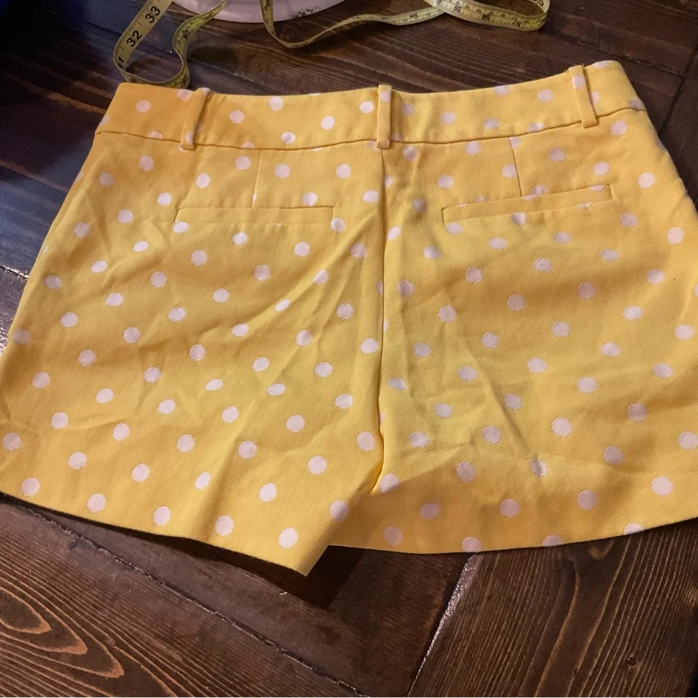 Yellow Polka Dot Women's Shorts - Picture 2 of 6